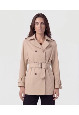 Chaqueta Trench Con Cinturón   Para Mujer Beige Patprimo Patprimo