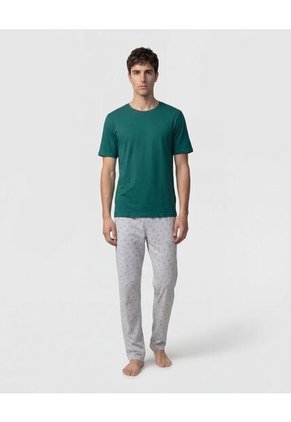 Pijama Con Camiseta De Cuello Redondo Para Hombre Verde Patprimo