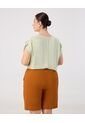 Blusa De Cuello Bote Y Manga Corta   Para Mujer Verde Patprimo de Patprimo
