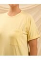Camiseta Con Bolsillo Y Manga Raglán  Curvy  Para Mujer Amarillo Patprimo de Patprimo