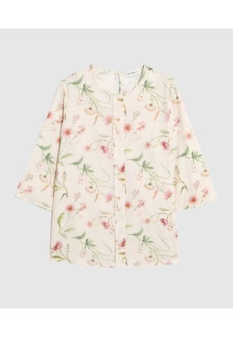 Blusa  Para Mujer Manga 3/4 Color Crema Marca Patprimo #14128037 Patprimo