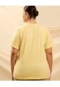Camiseta Con Bolsillo Y Manga Raglán  Curvy  Para Mujer Amarillo Patprimo de Patprimo