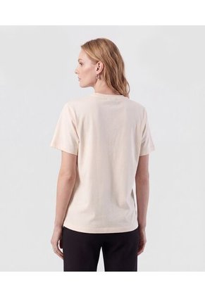 Camiseta Básica Con Estampado   Para Mujer Crema Patprimo