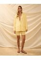 Bermuda Con Pinzas Frontales   Para Mujer Amarillo Patprimo de Patprimo