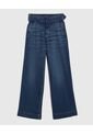 Jeans De Bota Ancha Con Cinturón Forrado   Para Mujer Azul Patprimo de Patprimo