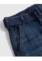 Jeans De Bota Ancha Con Cinturón Forrado   Para Mujer Azul Patprimo de Patprimo