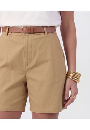 Bermuda De Silueta Recta   Para Mujer Café Patprimo