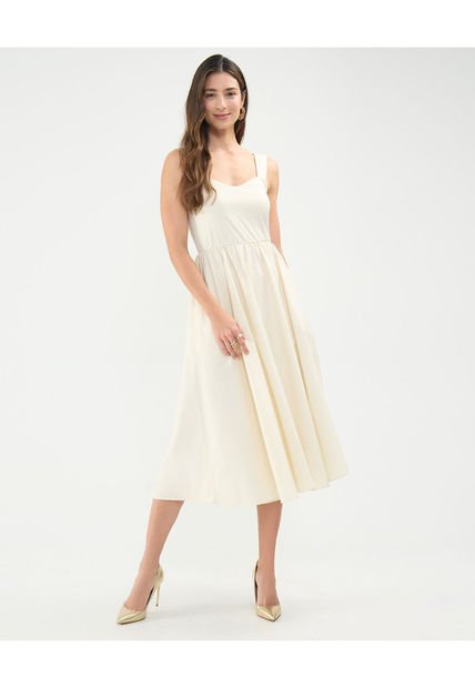 Vestido Para Mujer Manga Sisa Color Crema Marca Patprimo #30171008