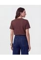Camiseta Cuello Redondo Clásica   Para Mujer Café Patprimo de Patprimo
