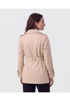 Chaqueta Trench Con Cinturón   Para Mujer Beige Patprimo