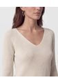 Saco De Punto Cuello En V   Para Mujer Crema Patprimo de Patprimo