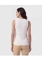 Chaleco De Tejido Con Botones Dorados   Para Mujer Blanco Patprimo de Patprimo