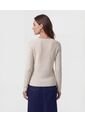 Saco De Punto Cuello En V   Para Mujer Crema Patprimo de Patprimo