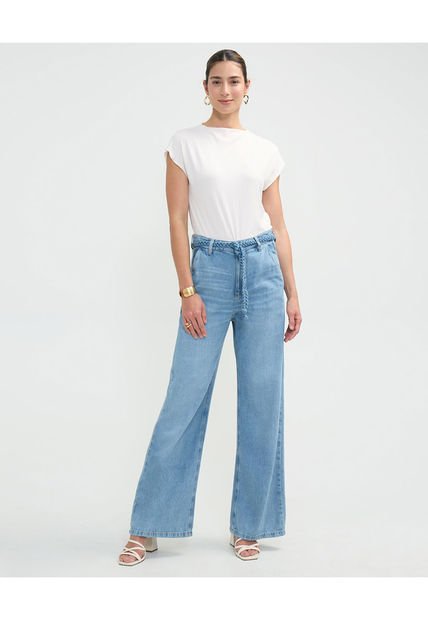 Jean Para Mujer Wide-Leg Color Azul Marca Patprimo #30160452