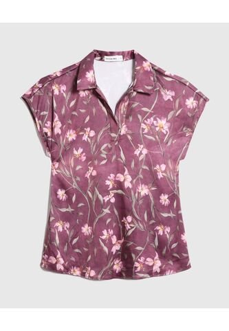 Blusa  Para Mujer Manga Corta Color Vino Marca Patprimo #30123570 Patprimo