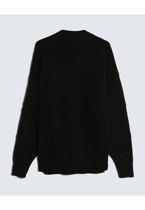 Saco Tejido Con Brillos  Para Mujer Negro Patprimo