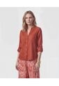 Blusa Unicolor De Manga Graduable   Para Mujer Naranja Patprimo de Patprimo