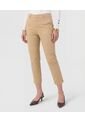Pantalón Capri Con Botón A Contraste   Para Mujer Café Patprimo de Patprimo