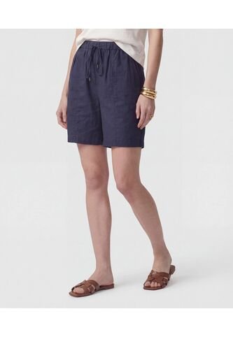 Bermuda De Silueta Fluida   Para Mujer Azul Patprimo Patprimo