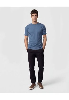 Camiseta Regular Fit Unicolor Para Hombre Azul Patprimo