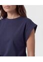 Camiseta Manga Sisa Con Hombro Estructurado   Para Mujer Azul Patprimo de Patprimo