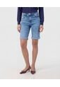 Bermuda Denim Con Doblez   Para Mujer Azul Patprimo de Patprimo