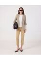 Pantalón Capri Con Botón A Contraste   Para Mujer Café Patprimo de Patprimo