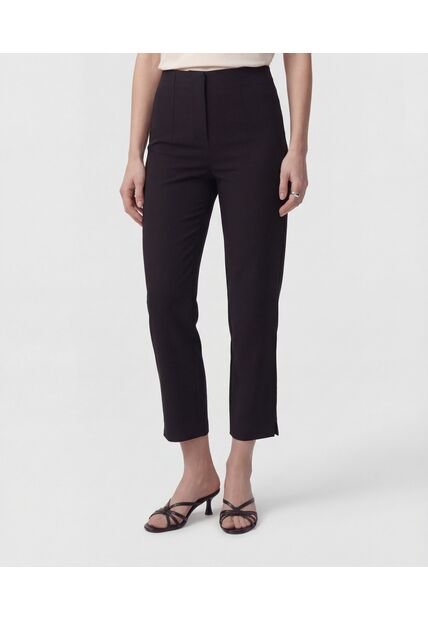 Pantalón Unicolor De Tiro Alto   Para Mujer Negro Patprimo
