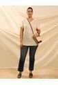 Blusa Con Bordado En Hombros  Curvy  Para Mujer Beige Patprimo de Patprimo