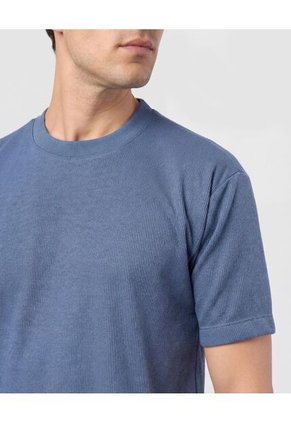 Camiseta Regular Fit Unicolor Para Hombre Azul Patprimo