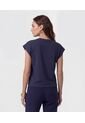 Camiseta Manga Sisa Con Hombro Estructurado   Para Mujer Azul Patprimo de Patprimo