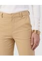 Pantalón Capri Con Botón A Contraste   Para Mujer Café Patprimo de Patprimo