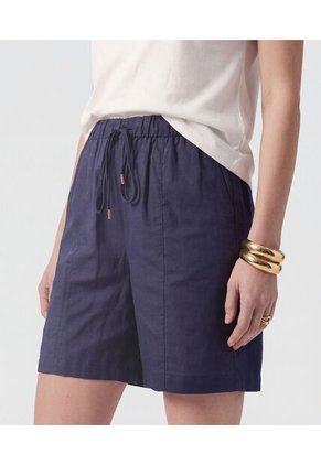 Bermuda De Silueta Fluida   Para Mujer Azul Patprimo