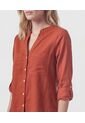 Blusa Unicolor De Manga Graduable   Para Mujer Naranja Patprimo de Patprimo