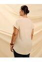 Blusa Con Bordado En Hombros  Curvy  Para Mujer Beige Patprimo de Patprimo