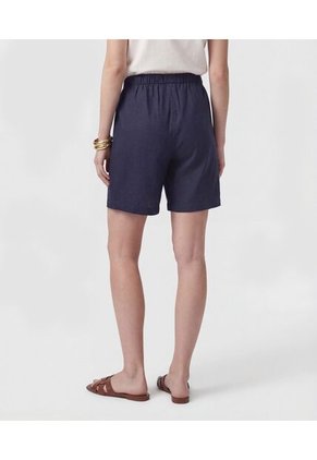 Bermuda De Silueta Fluida   Para Mujer Azul Patprimo