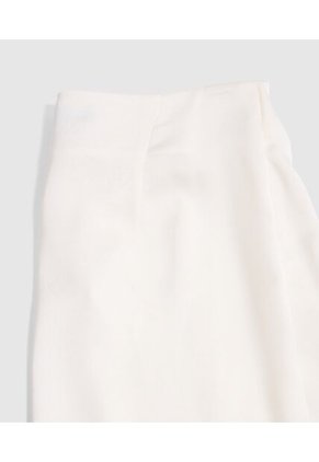 Falda Midi Unicolor Con Sesgo  Para Mujer Blanco Patprimo