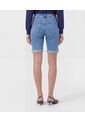 Bermuda Denim Con Doblez   Para Mujer Azul Patprimo de Patprimo