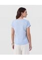 Blusa De Corte Lineal Y Manga Doblada  Para Mujer Azul Patprimo de Patprimo