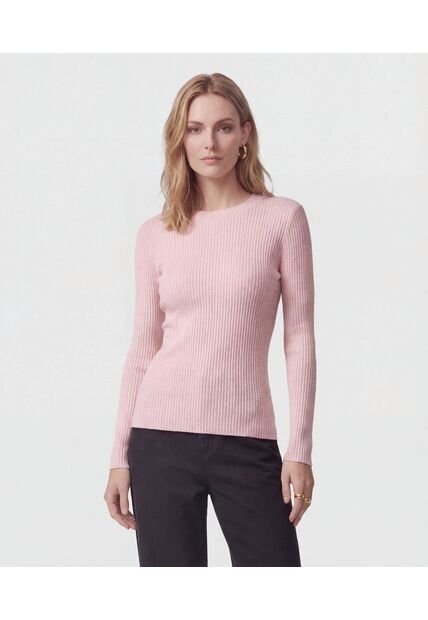 Saco De Punto Acanalado Con Brillo   Para Mujer Rosa Patprimo