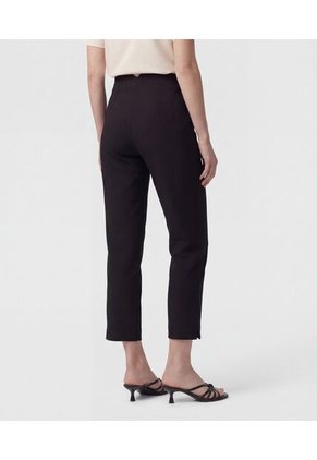 Pantalón Unicolor De Tiro Alto   Para Mujer Negro Patprimo