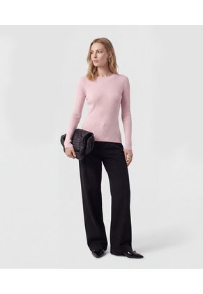 Saco De Punto Acanalado Con Brillo   Para Mujer Rosa Patprimo
