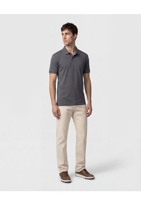 Polo Premium En Tejido Piqué   Para Hombre Gris Patprimo