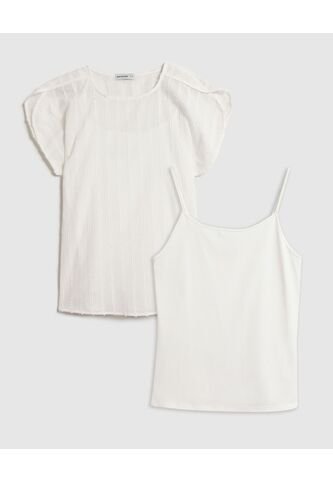 Blusa  Para Mujer Manga Corta Color Blanco Marca Patprimo #30123656 Patprimo