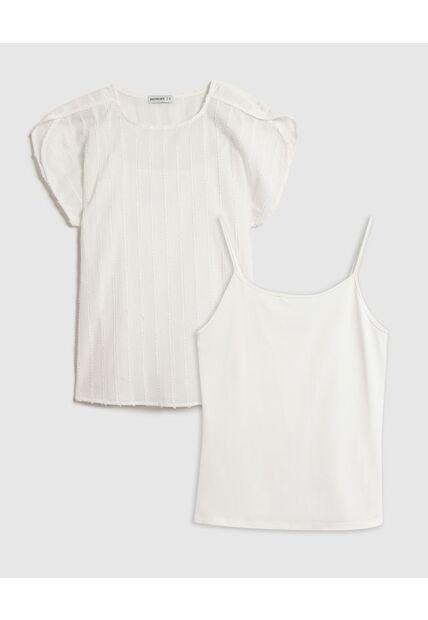 Blusa  Para Mujer Manga Corta Color Blanco Marca Patprimo #30123656