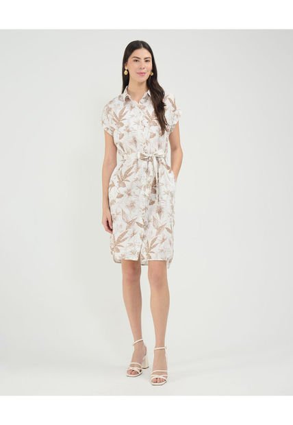 Vestido Para Mujer Manga Corta Color Café Claro Marca Patprimo #30171022