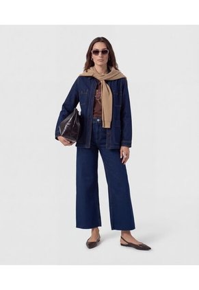 Jeans Culotte Con Ruedo Desflecado Para Mujer Azul Patprimo