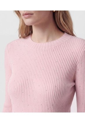 Saco De Punto Acanalado Con Brillo   Para Mujer Rosa Patprimo