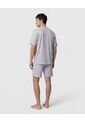 Pijama Corta Abotonada Estampada   Para Hombre Gris Patprimo de Patprimo