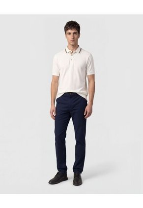 Polo Con Pechera En Contraste   Para Hombre Crema Patprimo